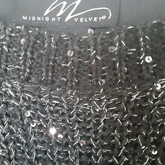 Midnight Velvet  Size Medium Black Sequined Heavy Sweater Dress. - Picture 2 of 4